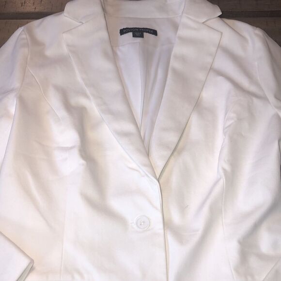 BP Crisp look 👀 Stretch spandex cotton jacket Pockets Bright White Xtra buttons - Picture 14 of 17